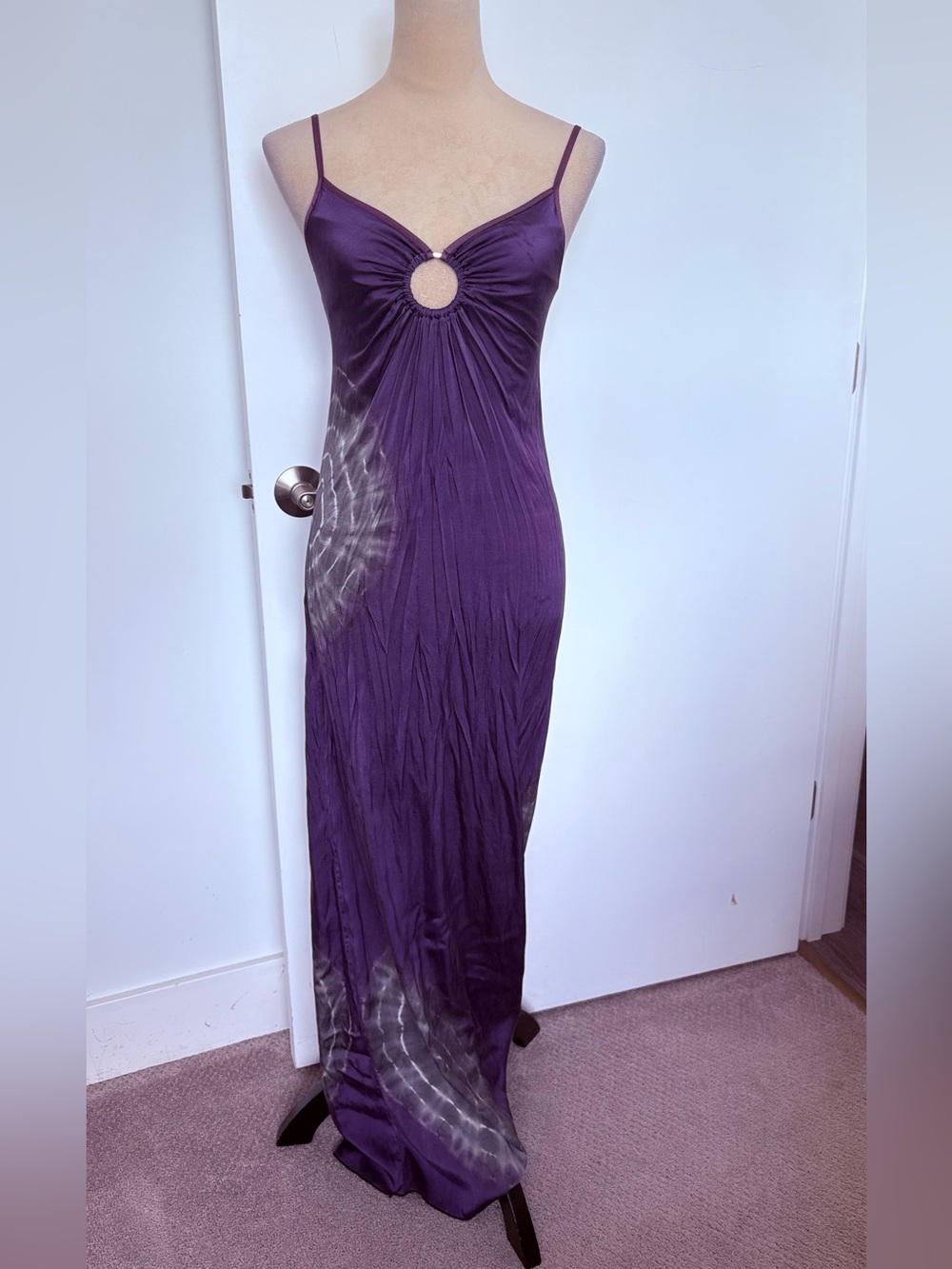 Michelle Jonas Classic Silk Tie Dye Maxi Dress